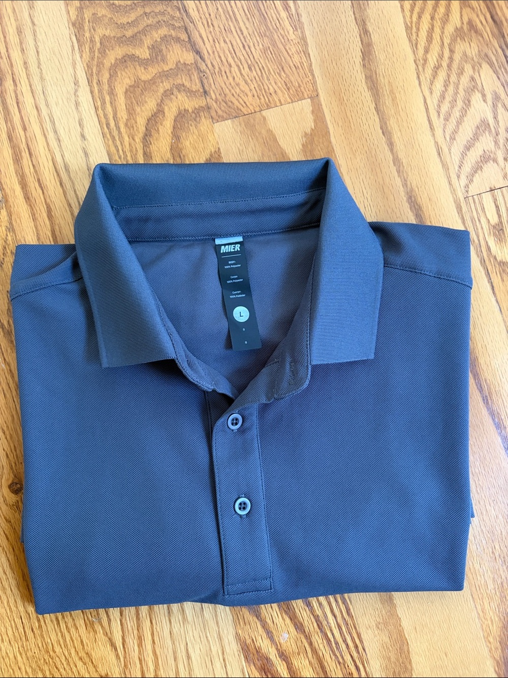 Mier Men's Tech Polo Shirt Dark Gray. Size: Large